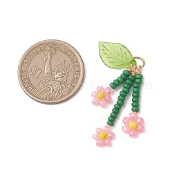 Подвески-цветы из стеклянных бусинок&nbsp;PALLOY-MZ01194-02