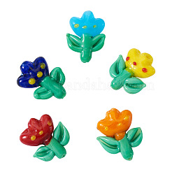 5шт 5 цвета бусины лэмпворк ручной работы&nbsp;LAMP-TA0002-15