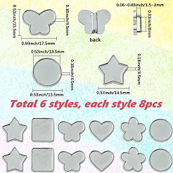 48 шт. 8 стиля сплава слайдер подвески кабошоны оправы FIND-SC0016-55A-P