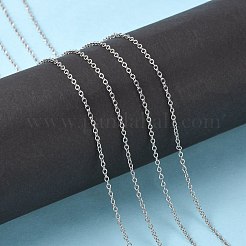変色しにくい304ステンレススチールアズキチェーン  ハンダ付け  スプールで  オーバル  ステンレス鋼色  2x1.5x0.4mm  約164.04フィート（50m）/ロール&nbsp;CHS-R003-0.4mm