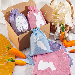 24 шт. 12 стиля пасхальных тканевых мешочков для хранения&nbsp;ABAG-BC0001-62