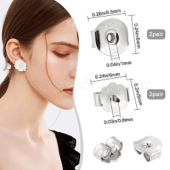 4 paio di orecchini a bottone in argento sterling placcati in rodio&nbsp;STER-BBC0001-02