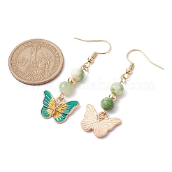 Серьги с подвесками из настоящего 18-каратного позолоченного сплава с эмалью EJEW-JE05667-04