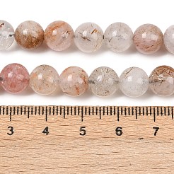 Нити бусин из рутилированного кварца из натурального черного золота G-P596-8mm-02