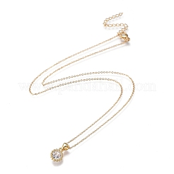 Collares pendientes de circonita cúbica transparente micro pavé de latón&nbsp;NJEW-R256-09
