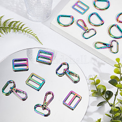 15 шт. 3 стильных поворотных застежек из цинкового сплава радужного цвета FIND-GF0003-40
