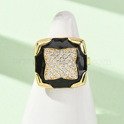 Messing Micro Pave Zirkonia Manschette offene Ringe&nbsp;CU-CBAB3AD-13G