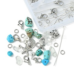 Смешанный камень из натурального и синтетического камня с подвесками из сплава&nbsp;FIND-FS0002-16