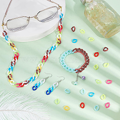 1000шт 10 цвета непрозрачные акриловые соединительные кольца&nbsp;OACR-PH0001-91