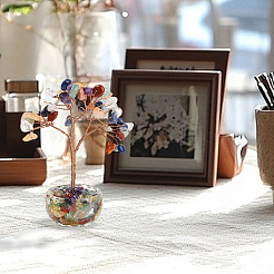 1 pz. decorazioni albero della vita con pietre preziose miste naturali&nbsp;DJEW-DJ0001-08A