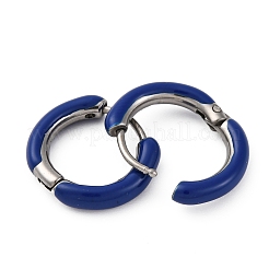 Массивные серьги-кольца Huggie Hoop из двухцветной нержавеющей стали 304 с эмалью для женщин&nbsp;EJEW-C043-11-12P