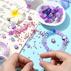 Наборы для изготовления растягивающихся браслетов из акрила и полимерной глины своими руками&nbsp;DIY-YW0008-96