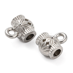 変色しない316ステンレススチールチューブベイル  ループベイル  花  ステンレス鋼色  10.5x8x7mm  穴：2mm  内径：3mm&nbsp;LS-STAS-B047-35P