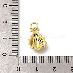 真鍮製マイクロパヴェクリアキュービックジルコニアエナメルペンダント  昆虫チャーム  丸カン付き  18KGP本金メッキ  15x11x3.7mm  穴：3mm&nbsp;KK-M297-06G