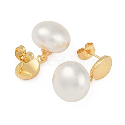 201 овальные серьги-гвоздики из нержавеющей стали&nbsp;LS-EJEW-I309-19G