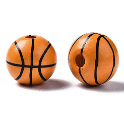 Расписные европейские бусины из натурального дерева WOOD-S057-051