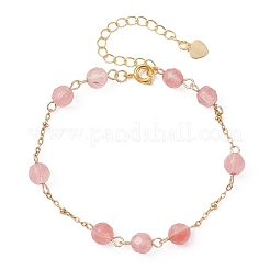 Браслеты из бусин из вишневого кварца&nbsp;BJEW-JB12777
