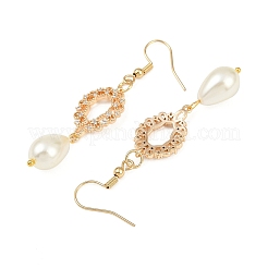 Серьги с подвесками из латуни с прозрачным фианитом и прозрачным фианитом&nbsp;EJEW-JE06460