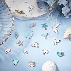 Подвески из сплава и эмали с морской тематикой&nbsp;PALLOY-SC0002-78