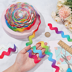 10 м хлопчатобумажной волнистой бахромчатой ленты цвета радуги OCOR-WR0001-31