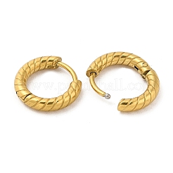 Ионное покрытие (ip) 304 нержавеющая сталь витая веревка серьги-кольца хагги&nbsp;EJEW-G374-01A-G