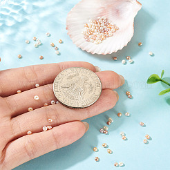 100 個 4 色の天然養殖淡水パールビーズ  ロンデル  ミックスカラー  1.8~2.3mm  穴：0.5mm  25個/カラー&nbsp;PEAR-TA0001-55