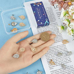 10 пара двухцветных каплевидных сережек-гвоздиков из сплава&nbsp;PALLOY-SC0004-33