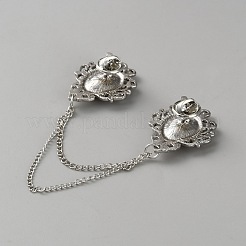 Броши-булавки для воротника из цинкового сплава со стразами&nbsp;JEWB-WH0816-010P-02