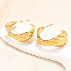 Круглые серьги-гвоздики из нержавеющей стали 304 с ионным покрытием (IP)&nbsp;EJEW-K244-44G