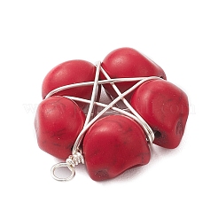 Подвески из бисера в виде черепа из синтетической бирюзы&nbsp;PALLOY-TA00297-01