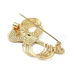 Гитара и музыкальная нота брошь с кристаллами и стразами JEWB-G040-05G