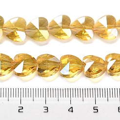 Стеклянные бусины с гальваническим покрытием  EGLA-B004-01A-AB01