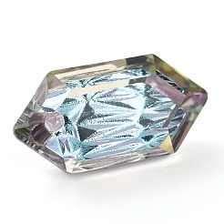 エンボスガラスラインストーンペンダント  双円錐形  多面カット  vitrail light  20x10x5.5mm  穴：1.6mm&nbsp;GLAA-J101-02B-001VL
