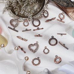 10 комплект латунных застежек-тоглов 5-х стилей KK-FH0004-14