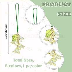 8 Stück Handygurte aus Acryl&nbsp;HJEW-SZ00112