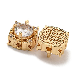 Латунные микро проложить кубического циркония бусы KK-U037-05G-01