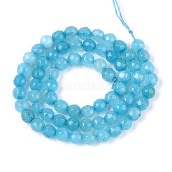 Окрашенные природные белый нефрит бисер пряди G-T139-6mm-60-16