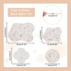 4 шт. 4 стильных прозрачных акриловых коврика под чашки DJEW-GO0001-02