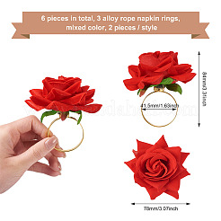 6 шт. 3 стильных кольца для салфеток из сплава&nbsp;AJEW-EL0001-01