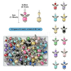 48шт 12 цвета стеклянные подвески&nbsp;PALLOY-YW00051