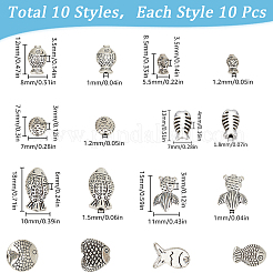 100pcs 10 Arten tibetanische Legierungsperlen&nbsp;TIBEB-SC0001-33