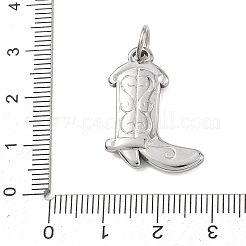304ステンレスペンダント  カウボーイブーツのチャーム  ステンレス鋼色  25x19x3mm  穴：5mm&nbsp;FIND-T075-02P