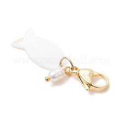 Подвесные украшения из ракушек и культивированного пресноводного жемчуга&nbsp;HJEW-JM04637