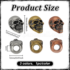 3шт 3 цвета латунные бусины KK-FG0001-21