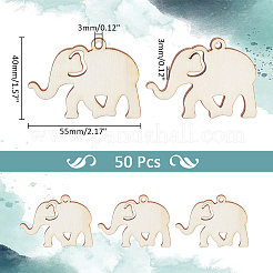 50 шт. деревянные подвески WOOD-PH0002-81B