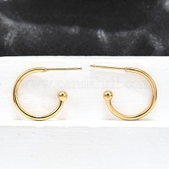 Серьги-гвоздики из нержавеющей стали 304 в форме кольца с круглым шариком&nbsp;LS-STAS-K204-04G