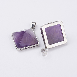 Подвески из натурального аметиста &nbsp;G-E442-02F