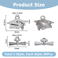 60 pz 2 stili pendenti in lega di stile tibetano&nbsp;FIND-HS0002-36