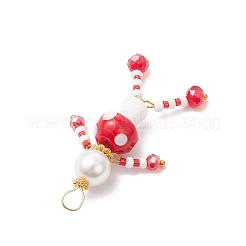 Подвески в виде грибов из стеклянных бусинок PALLOY-MZ00824