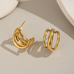 Серьги-гвоздики в форме тройной буквы С из нержавеющей стали 304 CL7574